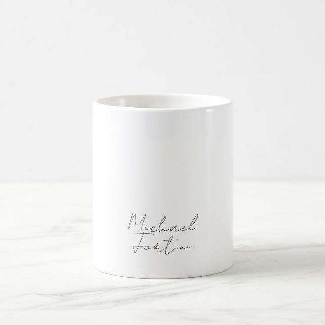 Professional minimalist modern grey white coffee mug (Center)