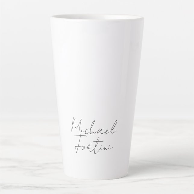Professional minimalist modern grey white latte mug (Front)
