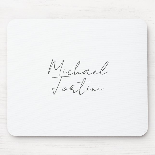 Professional minimalist modern grey white mouse pad (Front)