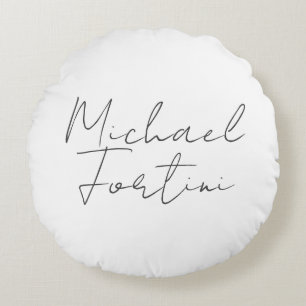 Professional minimalist modern grey white round cushion