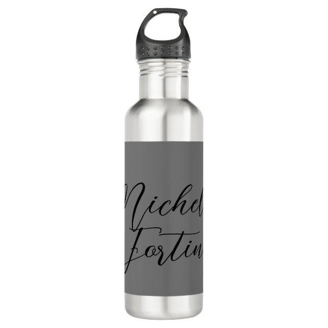 Professional minimalist modern handwriting name 710 ml water bottle (Front)