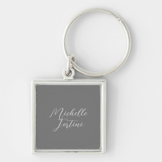 Professional minimalist modern handwriting name key ring (Front)