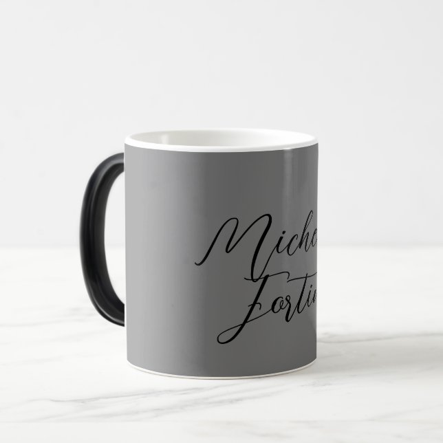 Professional minimalist modern handwriting name magic mug (Front Left)
