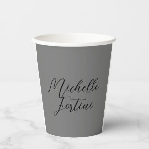 Professional minimalist modern handwriting name paper cups
