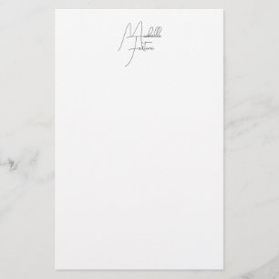Professional minimalist modern handwriting name stationery