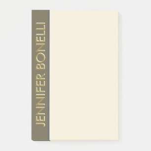Professional minimalist modern name gold grey  post-it notes
