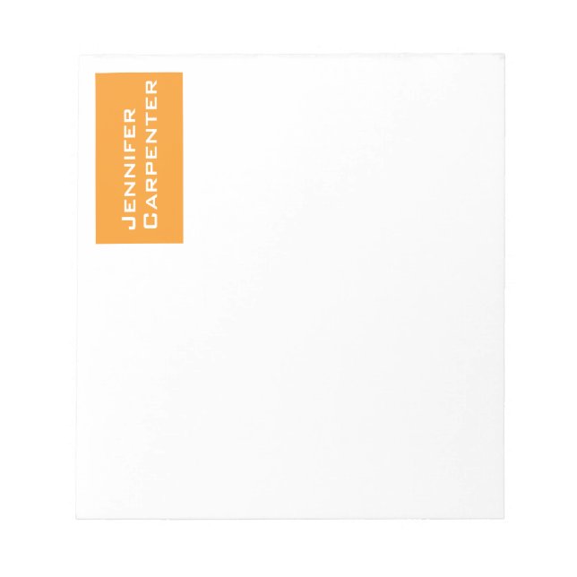 Professional minimalist modern orange white notepad (Front)