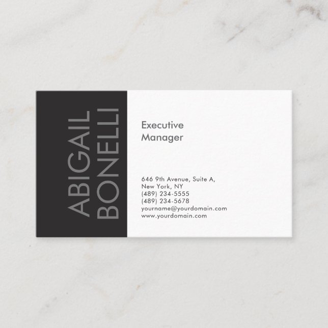 Professional minimalist modern plain business card (Front)