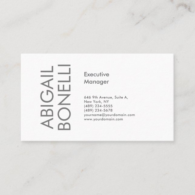 Professional minimalist modern plain business card (Front)
