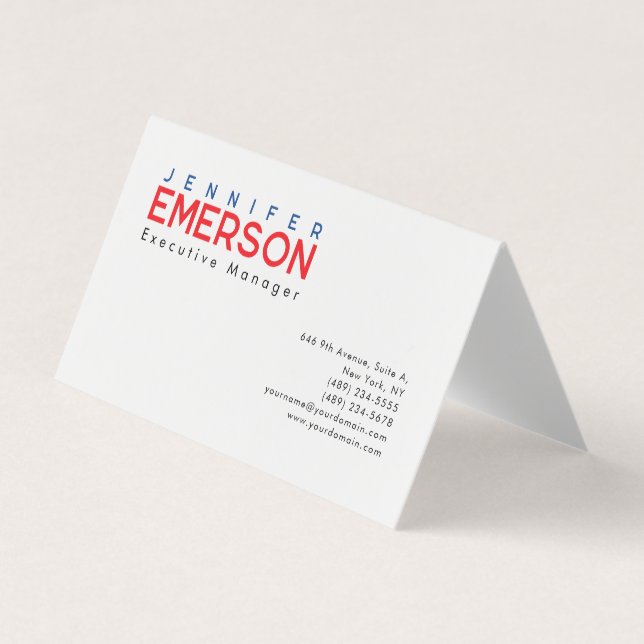 Professional minimalist modern plain  business card (Front)