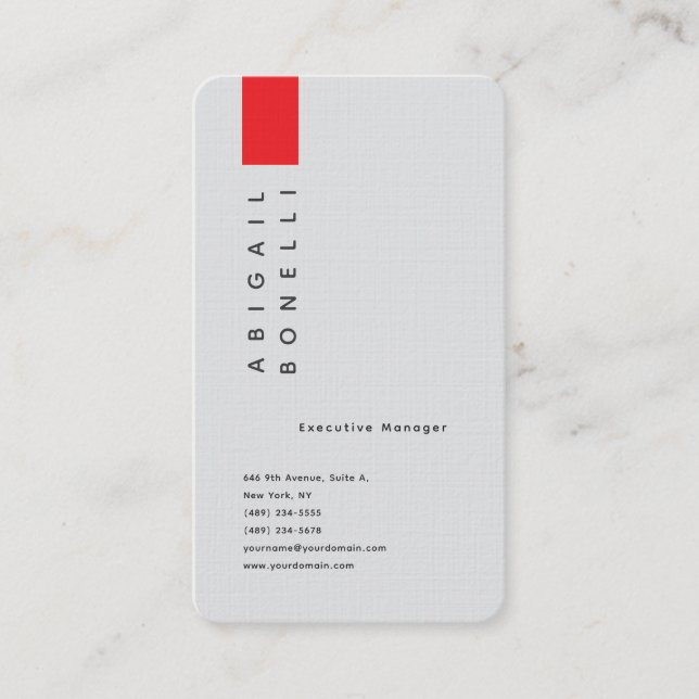 Professional minimalist modern plain grey business card (Front)