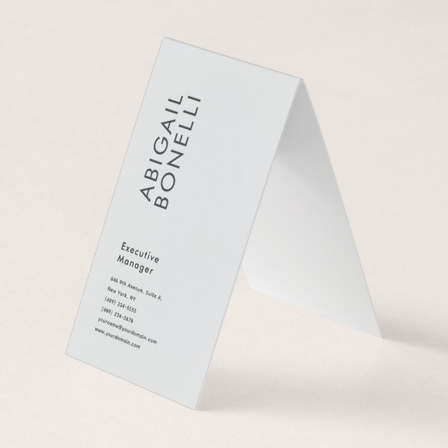 Professional minimalist modern plain grey business card (Front)