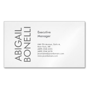 Professional minimalist modern plain magnetic business card