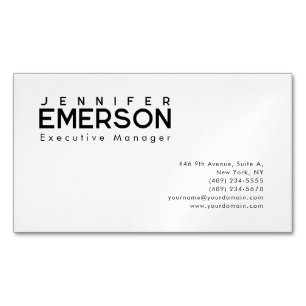 Professional minimalist modern plain  magnetic business card
