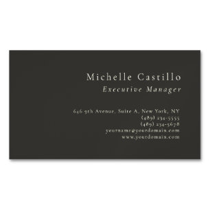 Professional Minimalist Modern Plain  Magnetic Business Card