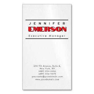 Professional minimalist modern plain magnetic business card