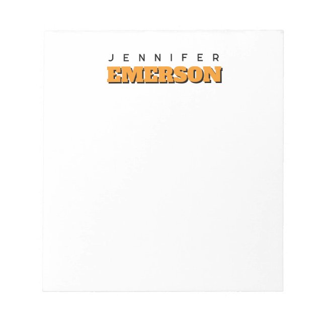 Professional minimalist modern plain name notepad (Front)
