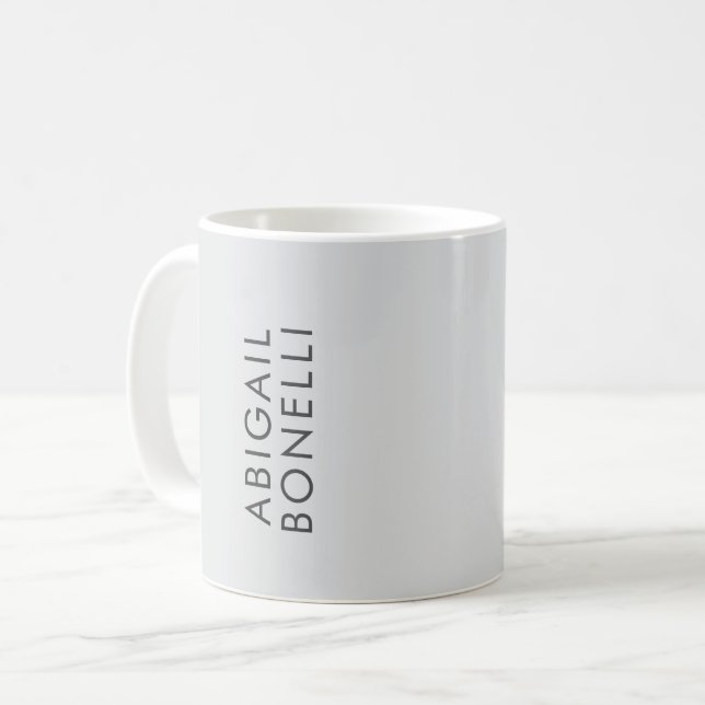 Professional minimalist modern plain own name coffee mug (Front Left)