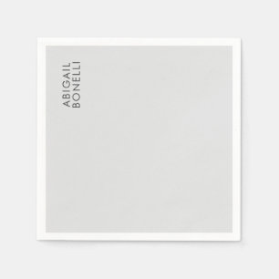 Professional minimalist modern plain own name napkin