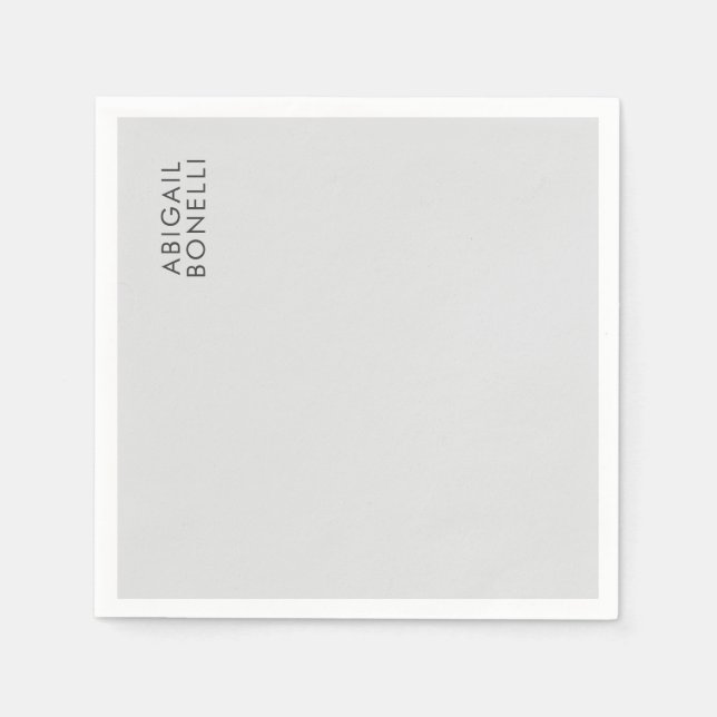 Professional minimalist modern plain own name napkin (Front)