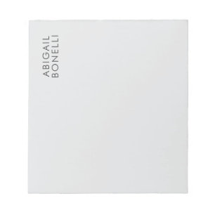 Professional minimalist modern plain own name notepad