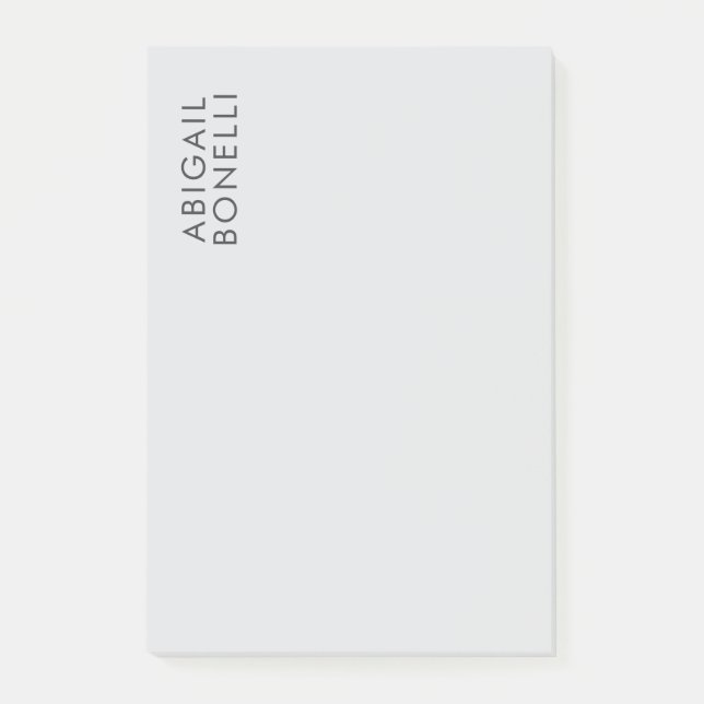 Professional minimalist modern plain own name post-it notes (Front)