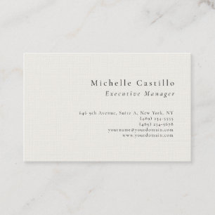 Professional Minimalist Modern Plain Premium Linen Business Card