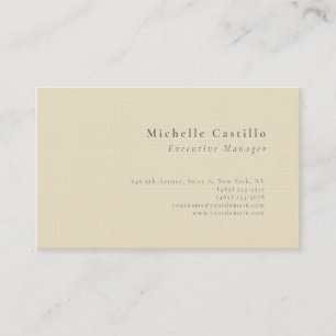 Professional Minimalist Modern Plain Premium Linen Business Card