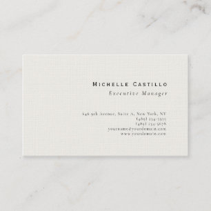 Professional Minimalist Modern Plain Premium Linen Business Card