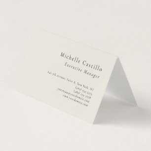 Professional Minimalist Modern Plain Premium Linen Business Card