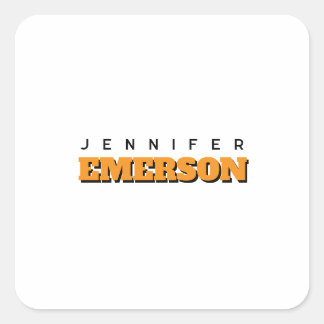 Professional minimalist modern plain  square sticker
