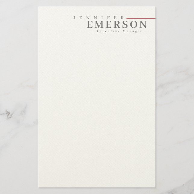 Professional minimalist modern plain stationery (Front)