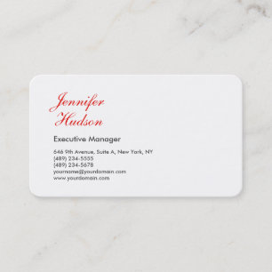 Professional minimalist modern red calligraphy business card