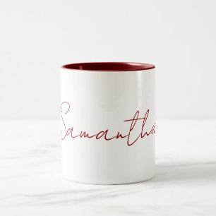 Professional minimalist modern red white Two-Tone coffee mug