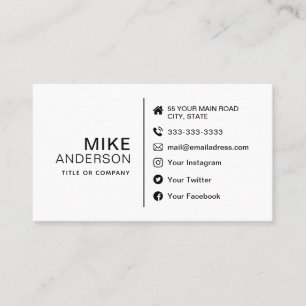 professional minimalist modern social media icon b business card
