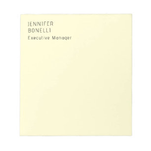 Professional minimalist modern trendy cream color notepad