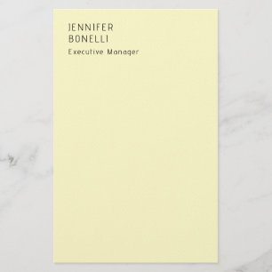 Professional minimalist modern trendy cream color stationery