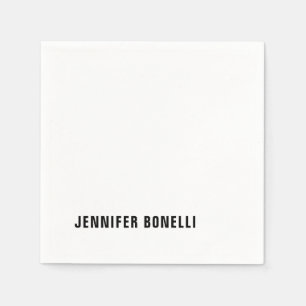Professional minimalist modern trendy name napkin