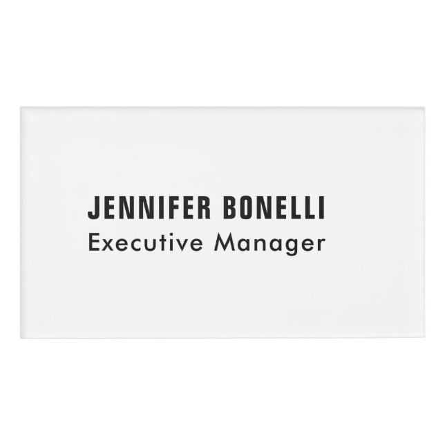 Professional minimalist modern trendy name tag (Front)