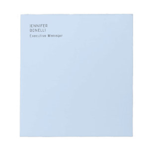 Professional minimalist modern trendy pale blue notepad