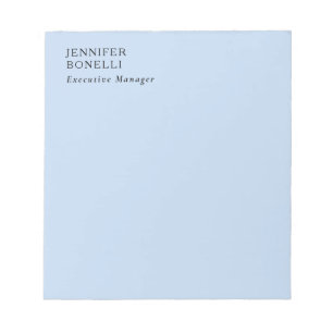 Professional minimalist modern trendy pale blue notepad