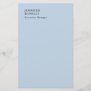 Professional minimalist modern trendy pale blue stationery