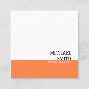 Professional Minimalist Modern White Mango Tango Square Business Card
