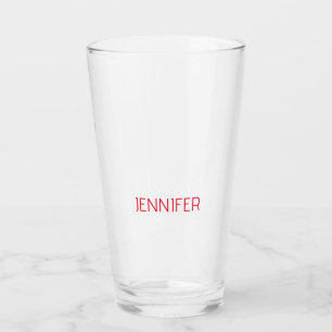 Professional minimalist modern white red name glass