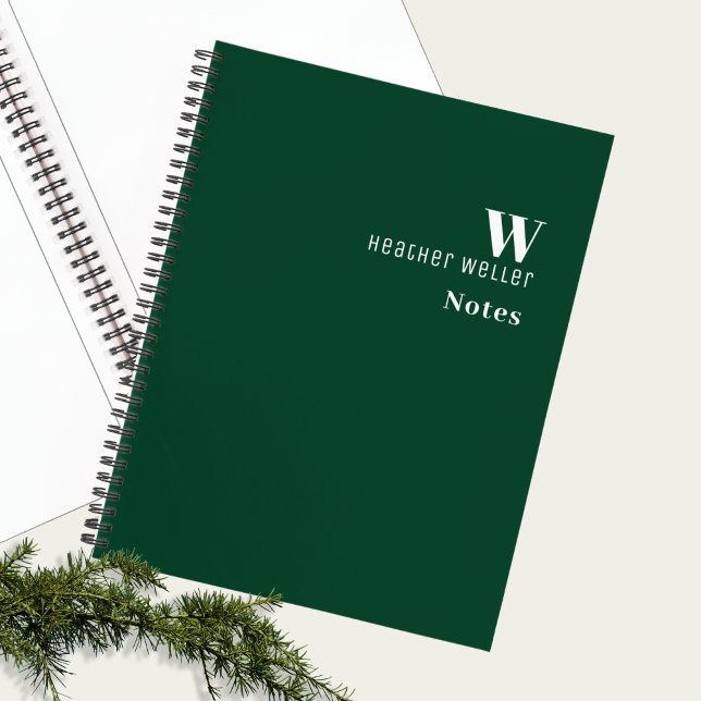 Professional Minimalist Monogram Green Sketch Notebook (Creator Uploaded)