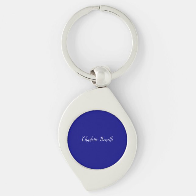 Professional Minimalist Navy Blue Key Ring (Front)