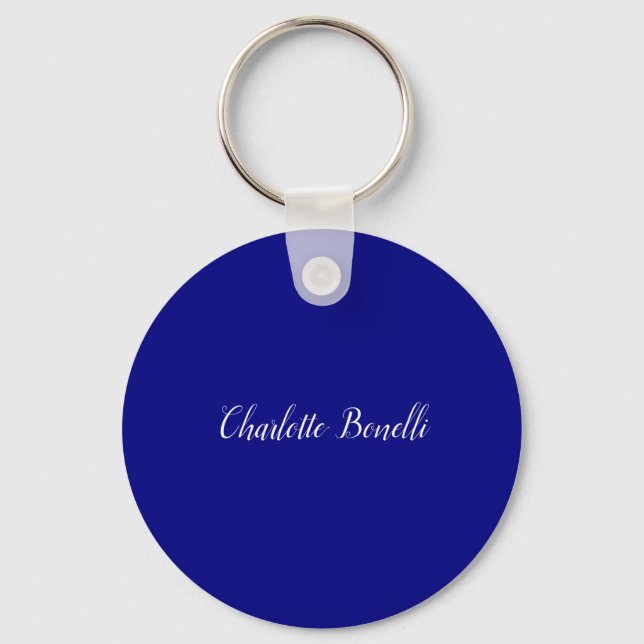 Professional Minimalist Navy Blue Key Ring (Front)
