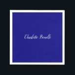 Professional Minimalist Navy Blue Napkin<br><div class="desc">You Can Easily Change the Fonts,  Bacground Image and Color,  Letter Characters.</div>