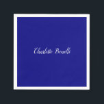 Professional Minimalist Navy Blue Napkin<br><div class="desc">You Can Easily Change the Fonts,  Bacground Image and Color,  Letter Characters.</div>