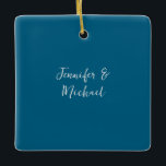 Professional minimalist ocean blue calligraphy ceramic ornament<br><div class="desc">Your name will surprise everyone in an instant.</div>